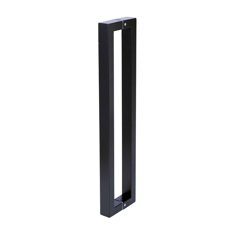 Matte black rectangular entrance door pull handle, Dalton Series, 600 mm