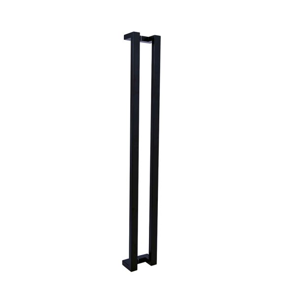 Matte black offset entrance door pull handle, Milton Series, 1000 mm