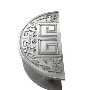 Satin Half Moon Front Door Handles Modern 300x150mm | Royce Series