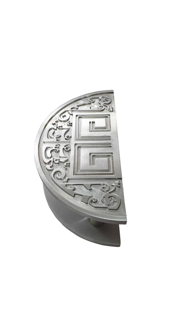 SATIN HALF MOON Front Door Handles Modern 300x150 mm Royce Series