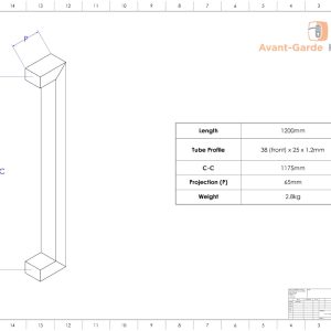 120cm BLACK MATT SATIN Entry Door Handles | Dalton Series