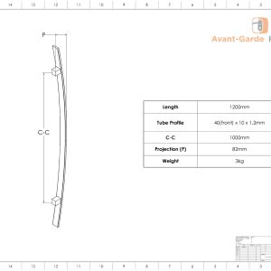 1200mm SATIN MATT BLACK Entrance Handles | Fulton Series