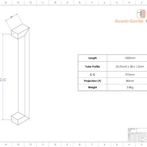 100 cm SATIN MATT BLACK Push Pull Handles | Milton Series