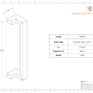 120 cm MATTE BLACK SATIN Pull Handles | Milton Series